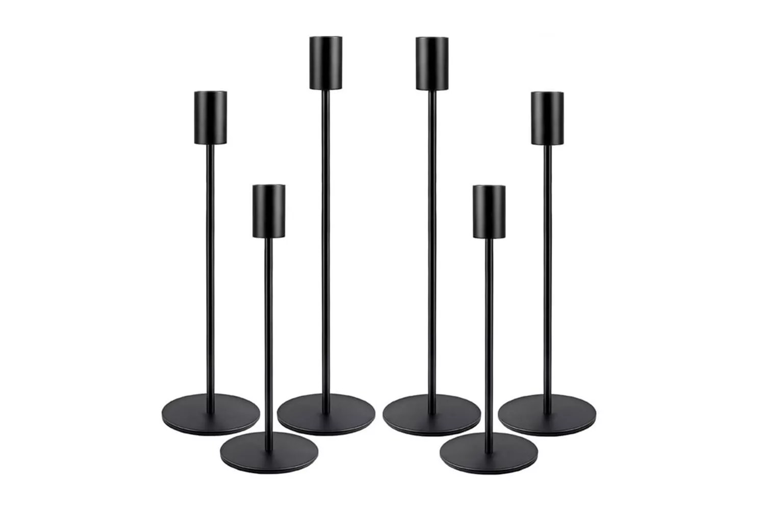 HIDAWN Matte Black Taper Candle Holders
