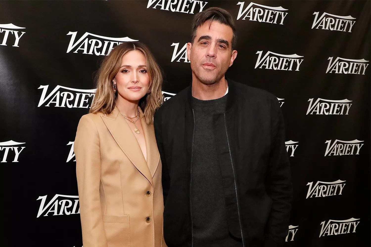 Rose Byrne and Bobby Cannavale, from the film Seriously Red, pose at the Variety Studio at SXSW 2022 at JW Marriott Austin on March 13, 2022 in Austin, Texas.