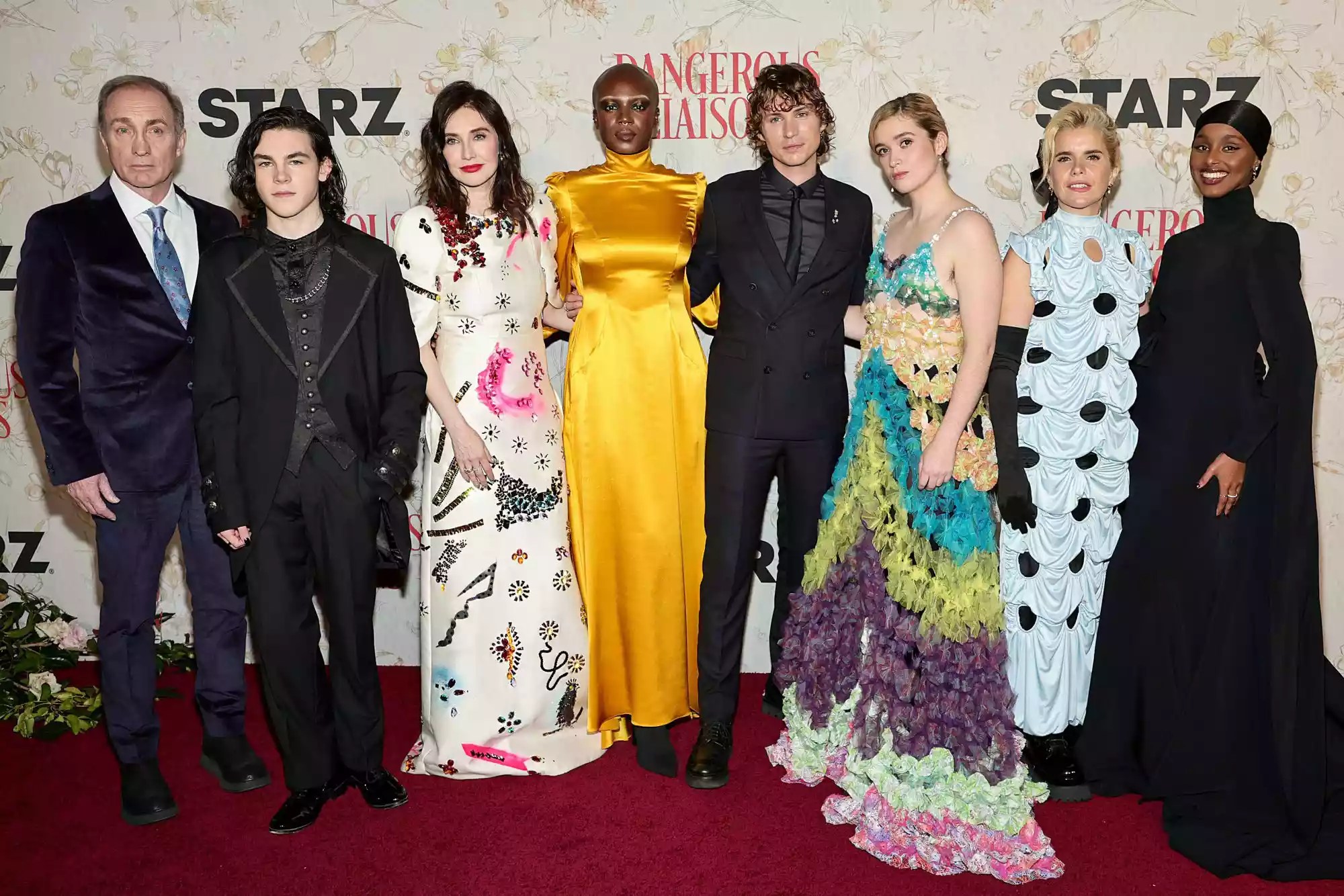 NEW YORK, NEW YORK - OCTOBER 26: (L-R) Michael McElhatton, Nathanael Saleh, Carice van Houten, Colette Dalal Tchantcho, Nicholas Denton, Alice Englert, Paloma Faith and Kosar Ali attend the STARZ Dangerous Liaisons World Premiere at Cipriani Wall Street on October 26, 2022 in New York City. (Photo by Jamie McCarthy/Getty Images for STARZ)