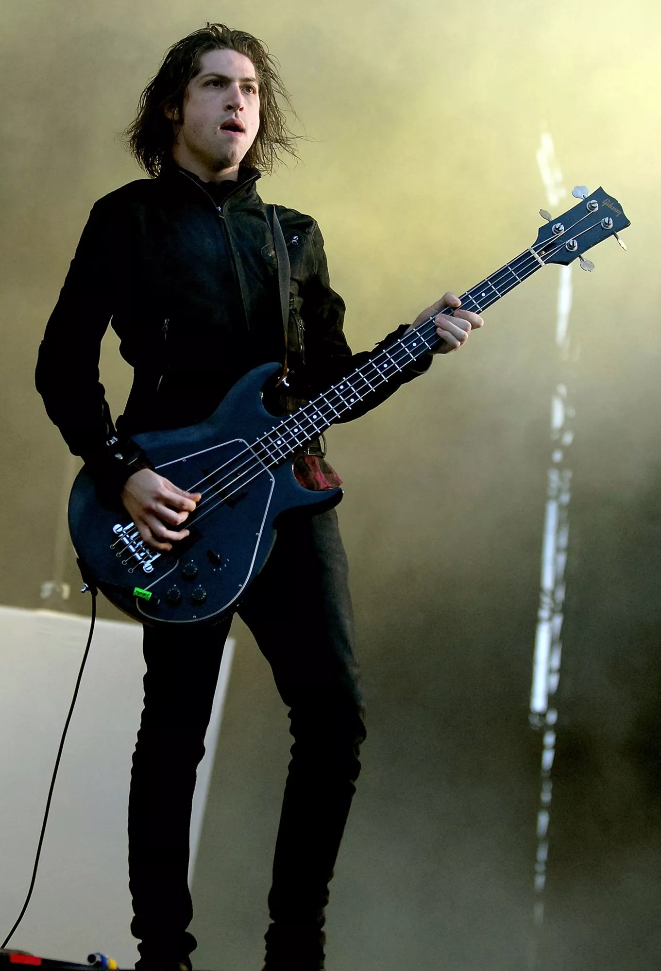 Michael &ldquo;Mikey Shoes&rdquo; Shuman of Queens Of The Stoneage performs at day two of the Leeds Festival at Bramhall Park on August 23, 2008 in Leeds (Yorkshire), England
