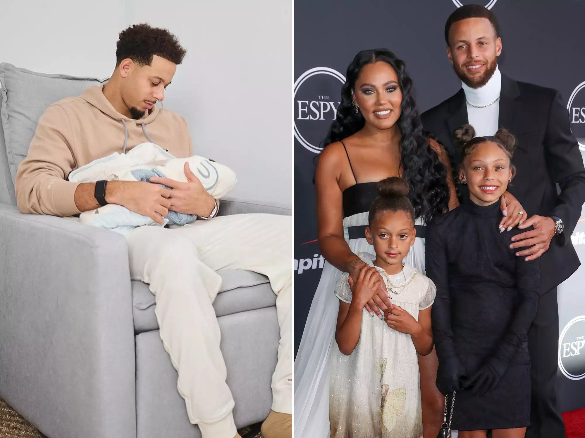 Seth Curry and Steph Curry families
