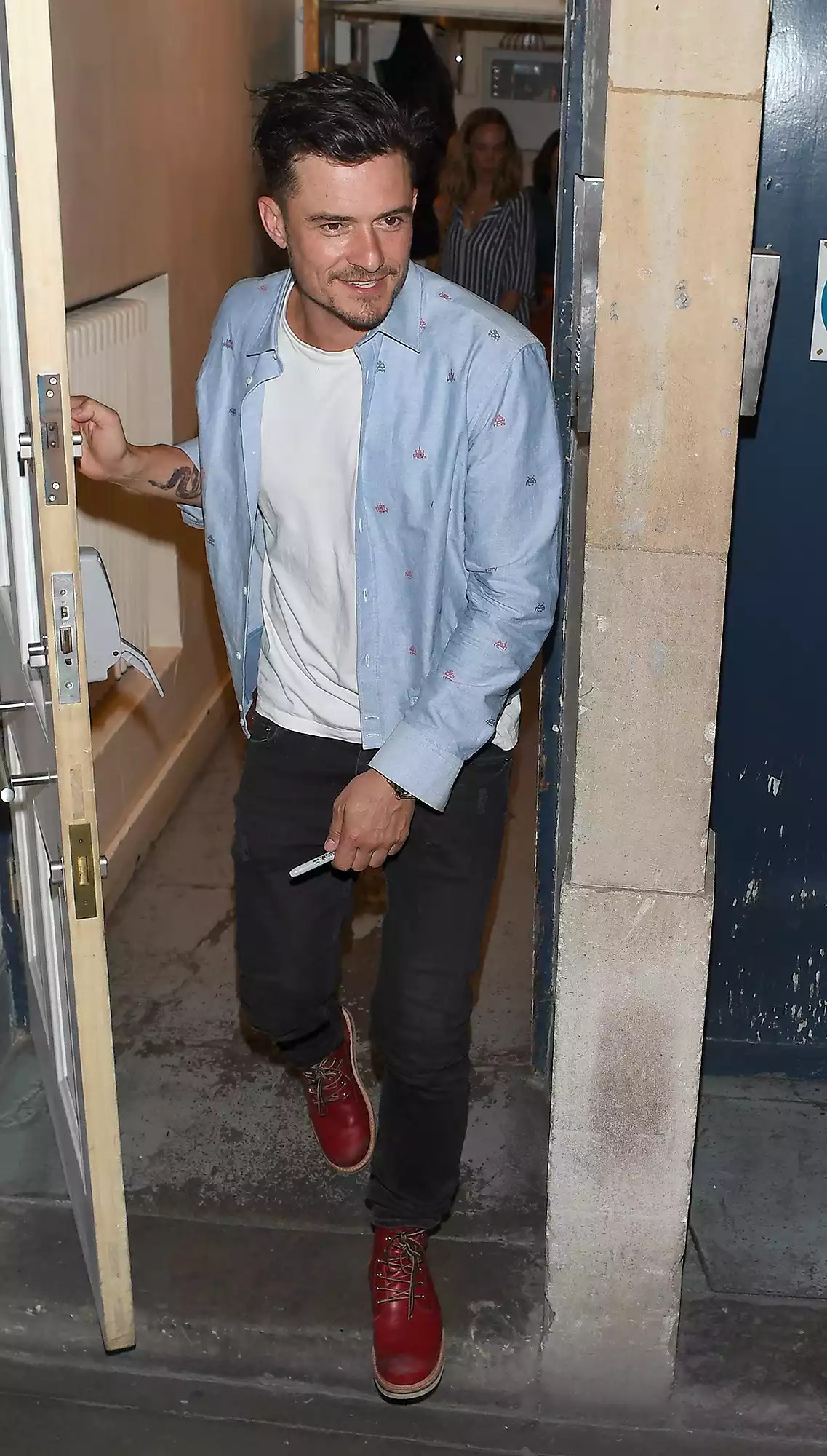 Orlando Bloom is Pictured Leaving the &lsquo;Killer Joe&rsquo; Stage Production held at Trafalgar Studios in London