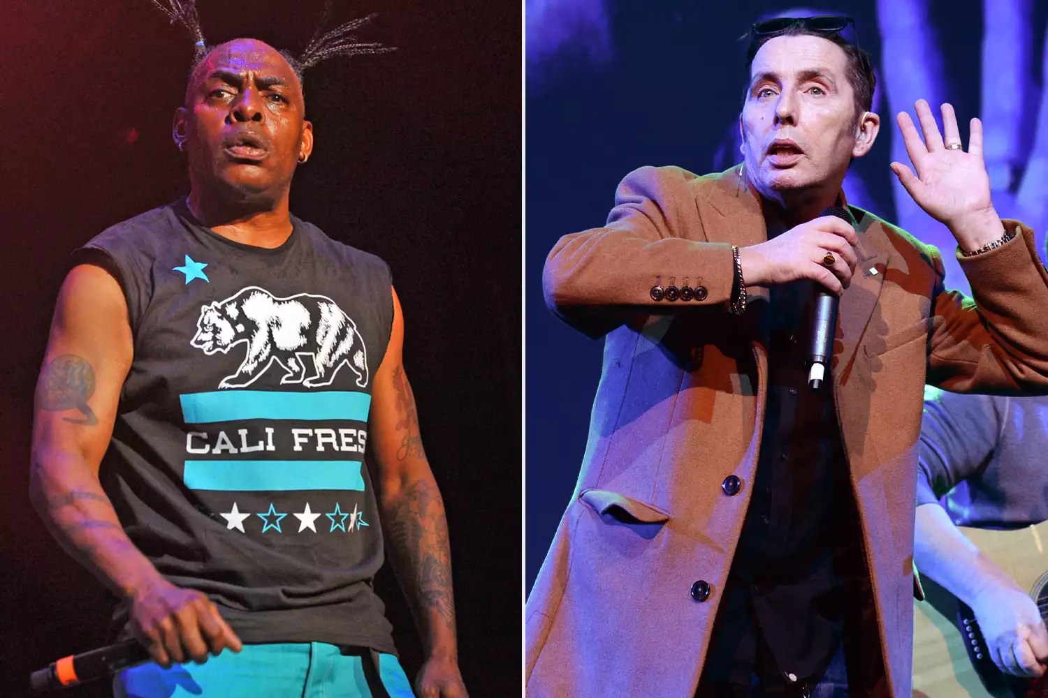 Coolio peforms on stage during the I Love the 90s concert at the SSE Arena on September 29, 2017 in London, England. (Photo by C Brandon/Redferns); Christy Dignam, the lead singer of the popular Irish rock band Aslan, performs at Pendulum Summit, World&rsquo;s Leading Business and Self-Empowerment Summit, in Dublin Convention Center. On thursday, 9 January 2020, in Dublin, Ireland. (Photo by Artur Widak/NurPhoto via Getty Images)