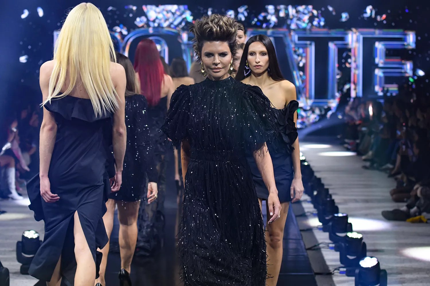 Lisa Rinna in the finale of the Rotate Fall/Winter 2023 runway show