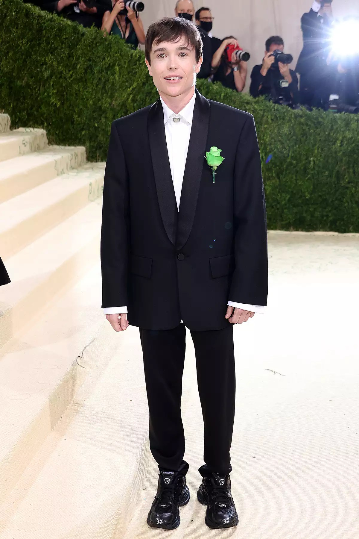 Elliot Page attends The 2021 Met Gala Celebrating In America: A Lexicon Of Fashion at Metropolitan Museum of Art on September 13, 2021 in New York City.