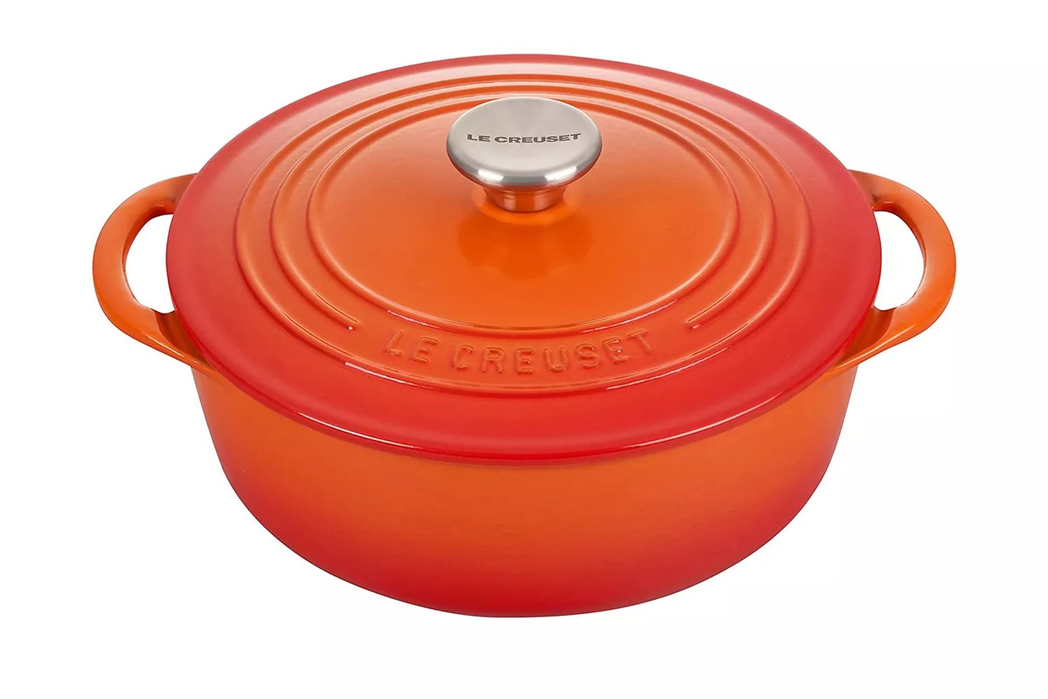 Le Creuset Enameled Cast Iron Classic Shallow Round Oven, 2.75 Quart, Flame