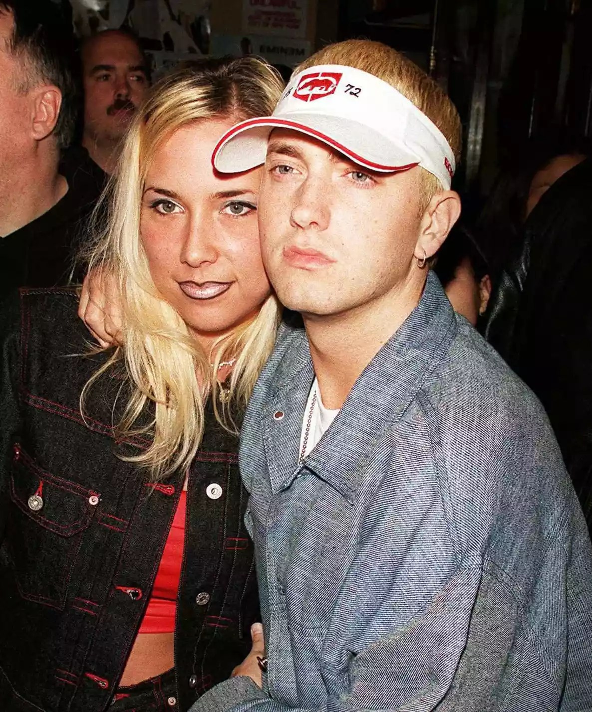 Rapper Eminem (R) and wife Kim