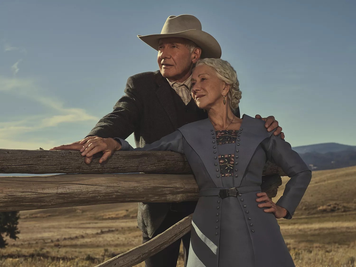 Harrison Ford as Jacob Dutton and Helen Mirren as Cara Dutton in &lsquo;1923&rsquo;