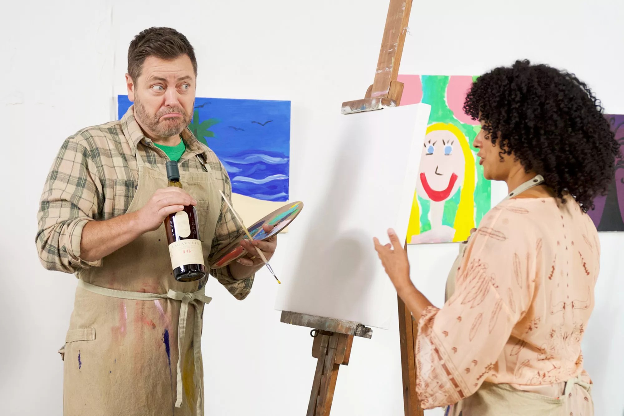 Nick Offerman stars in the newest holiday spot in the ‘Lagavulin: My Tales of Whisky’ series. The video, entitled ‘Dram &amp; Draw,’ features Offerman at his weekly art class with fellow amateur painters, where he wisely persuades the class to ditch the long stems in favor of his favorite drink, a dram of Lagavulin 16 Year Old Single Malt Scotch Whisky.