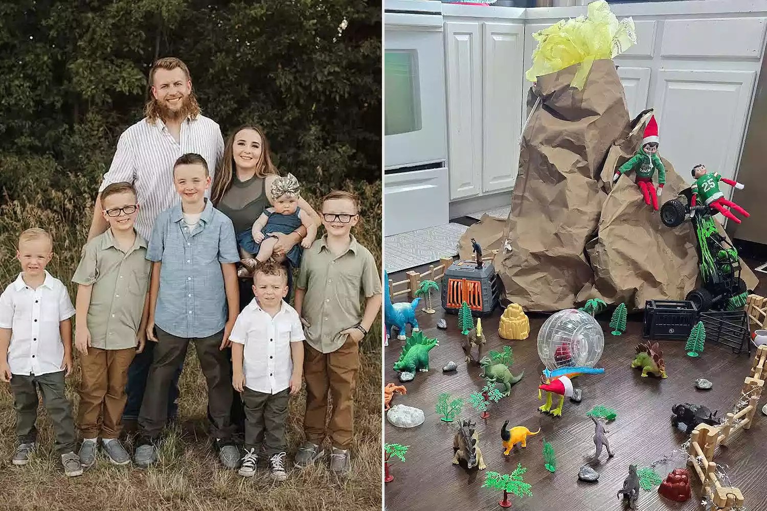 Viral Elf on Shelf decorations Jackie Ternes and her family