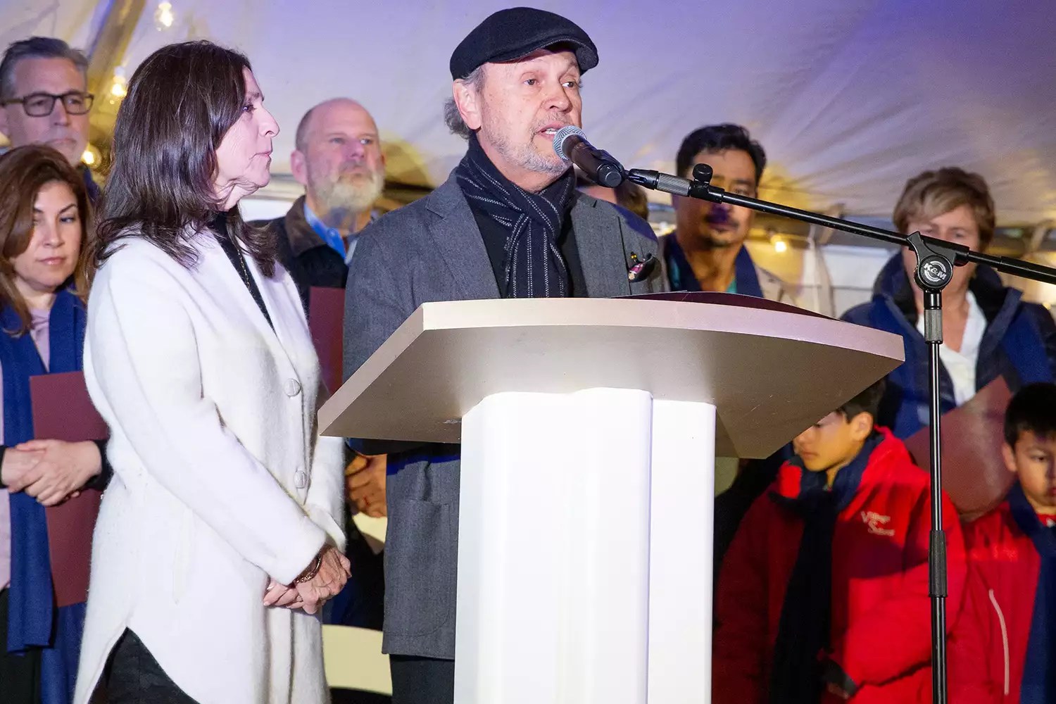 Janice Crystal, Billy Crystal at the Menorah Lighting Ceremony: at Palisades Village December 22, 2019