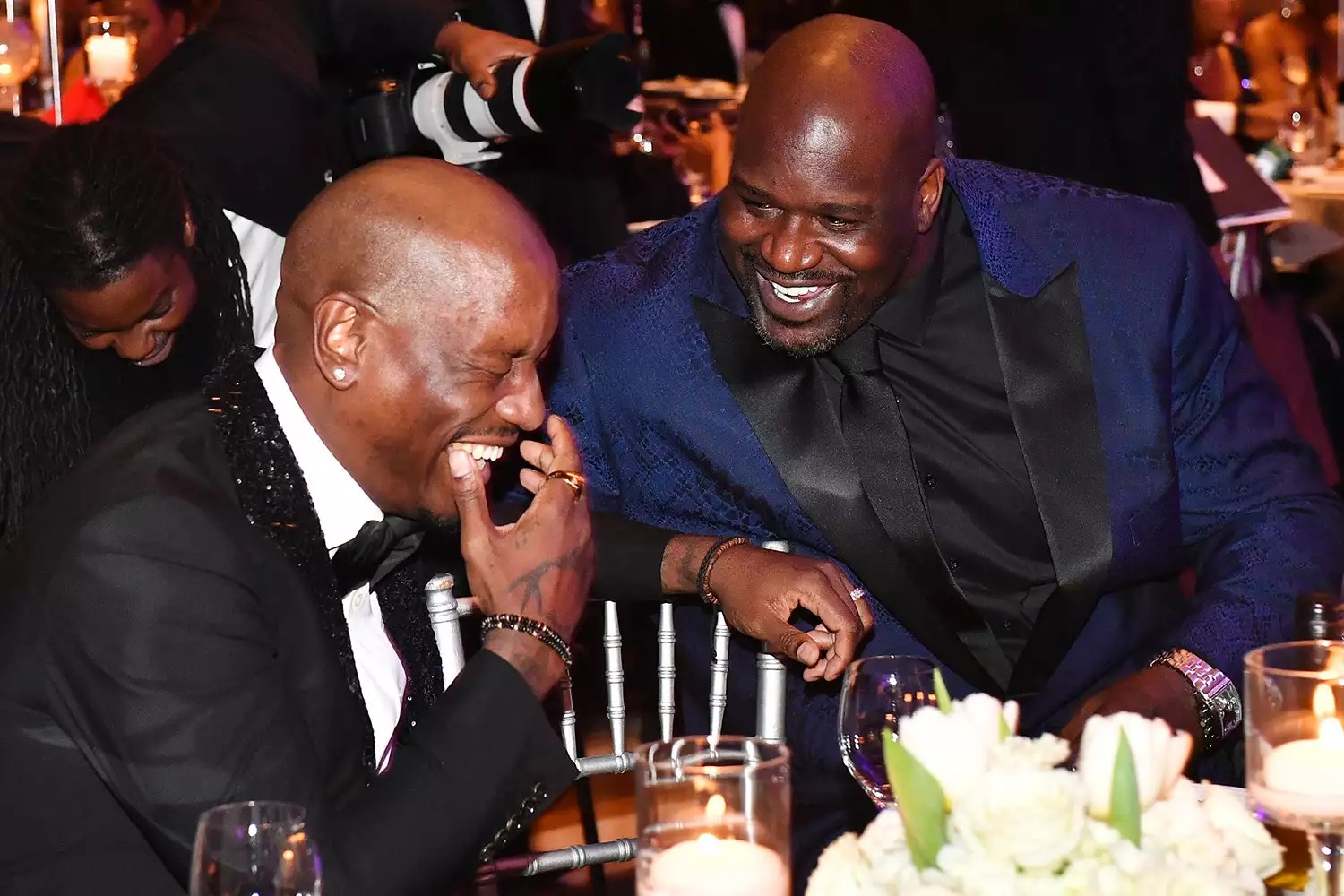 Tyrese Gibson and Shaquille O&rsquo;Neal attend 36th Annual Atlanta UNCF Mayor’s Masked Ball at Atlanta Marriott Marquis on December 21, 2019 in Atlanta, Georgia