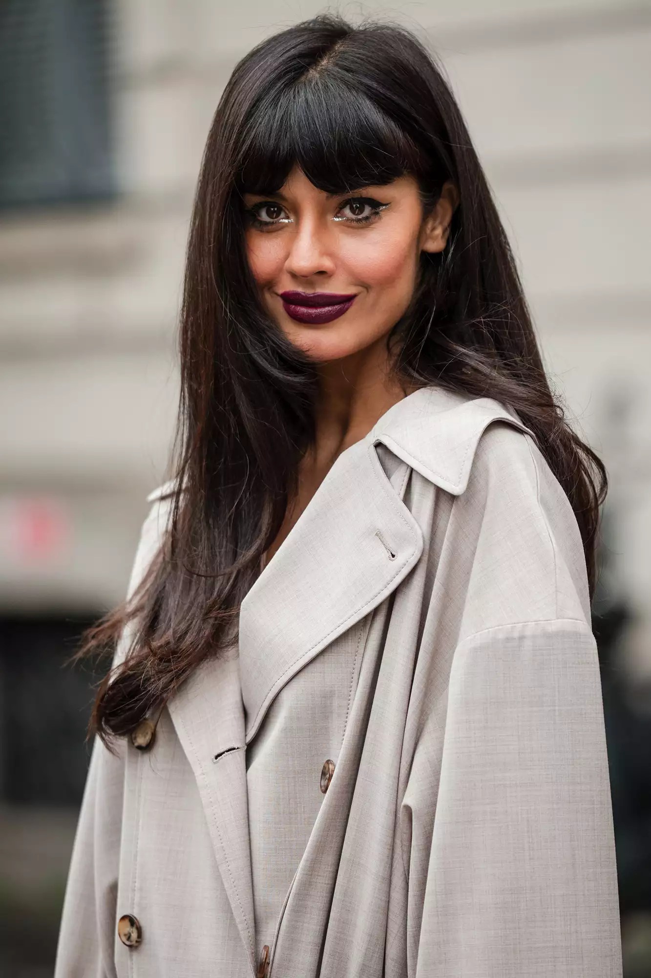 Jameela Jamil attends the Philosophy By Lorenzo Serafini fashion show during the Milan Fashion Week