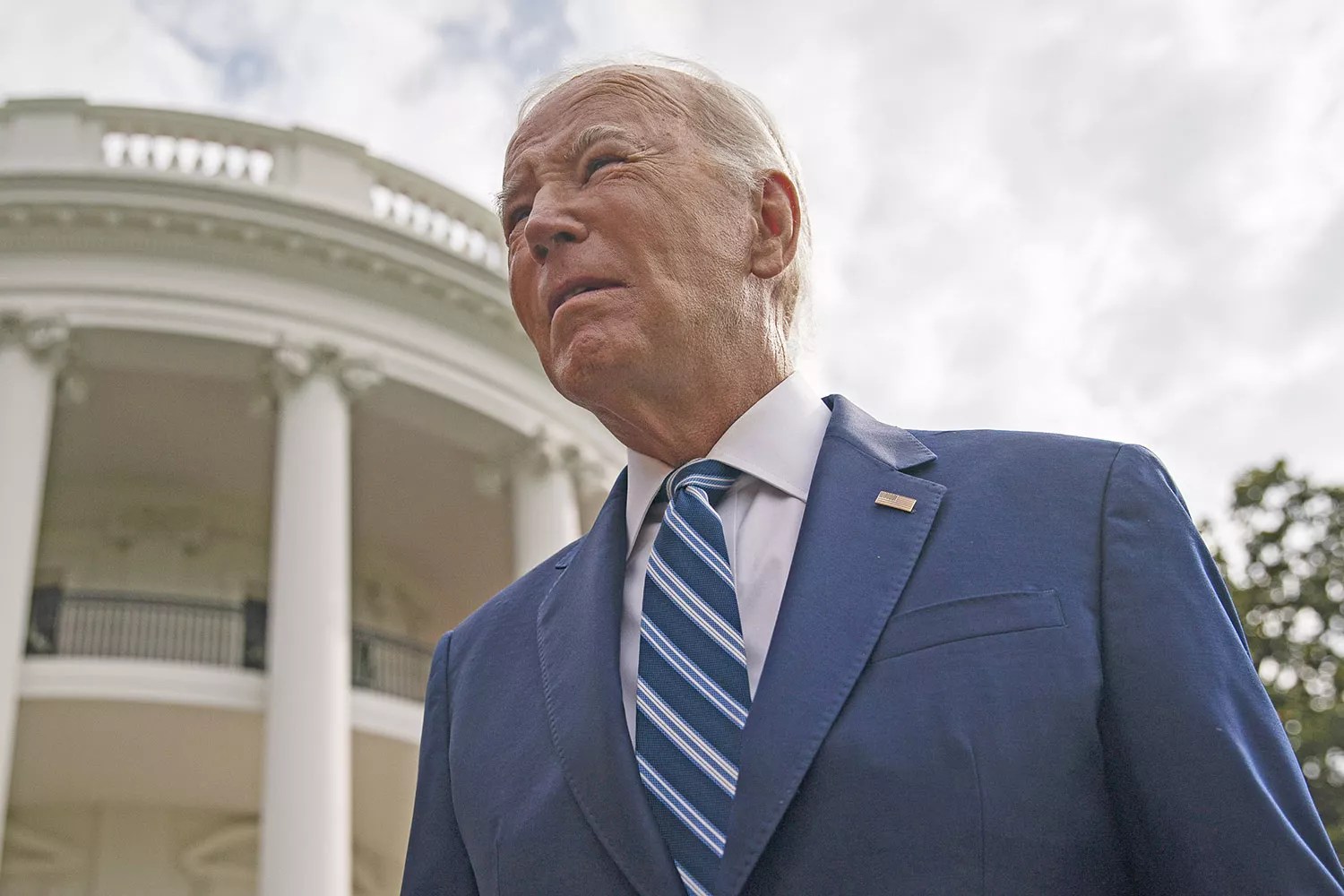 US President Joe Biden speaks to members of the media on the South Lawn of the White House before boarding Marine One in Washington, DC, US, on Wednesday, June 28, 2023. Biden will deliver what the White House is calling a major address in Chicago today to outline the theory and practice of Bidenomics.