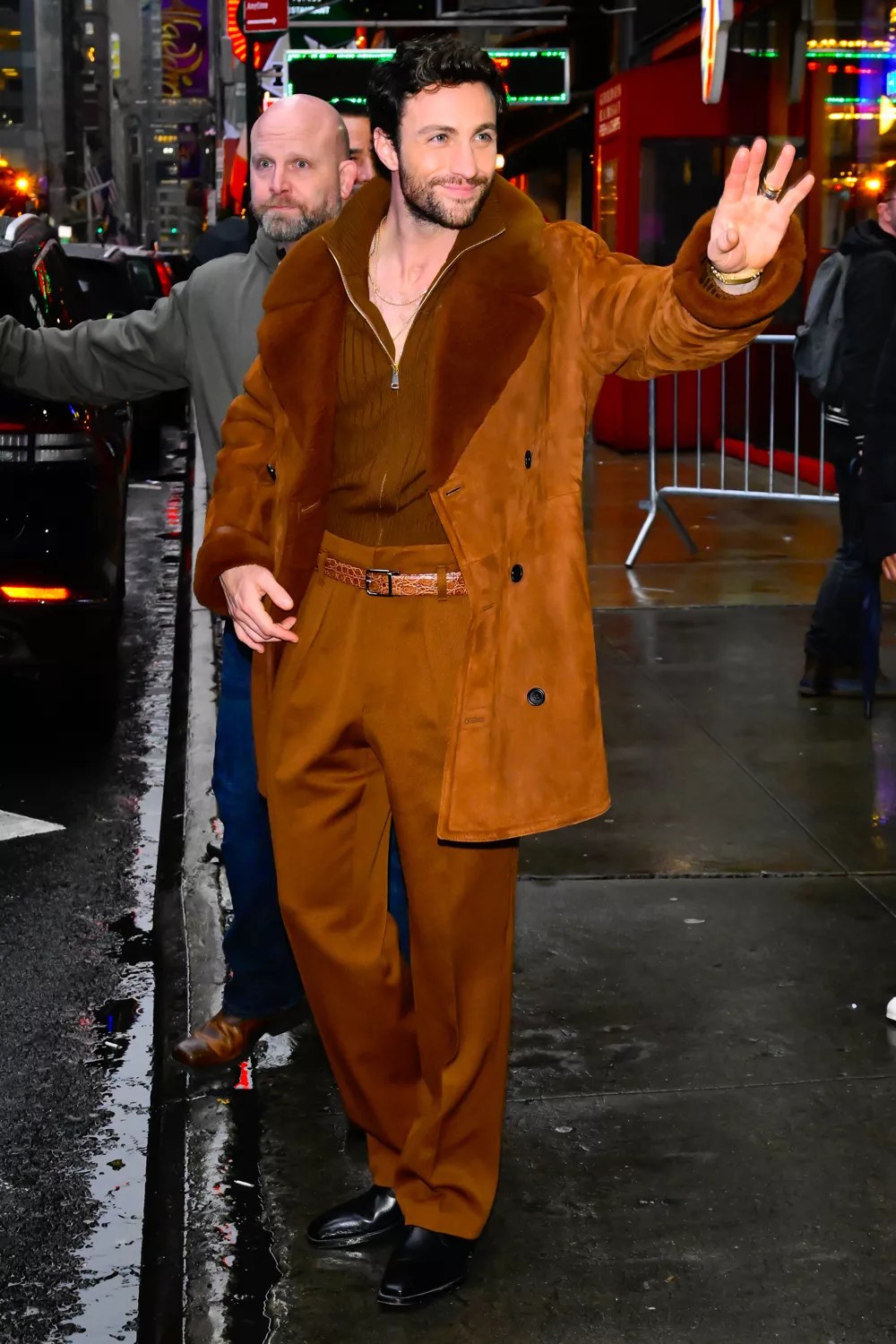 Aaron Taylor Johnson is seen outside &ldquo;GMA Studio&rdquo; on December 11, 2024 in New York City