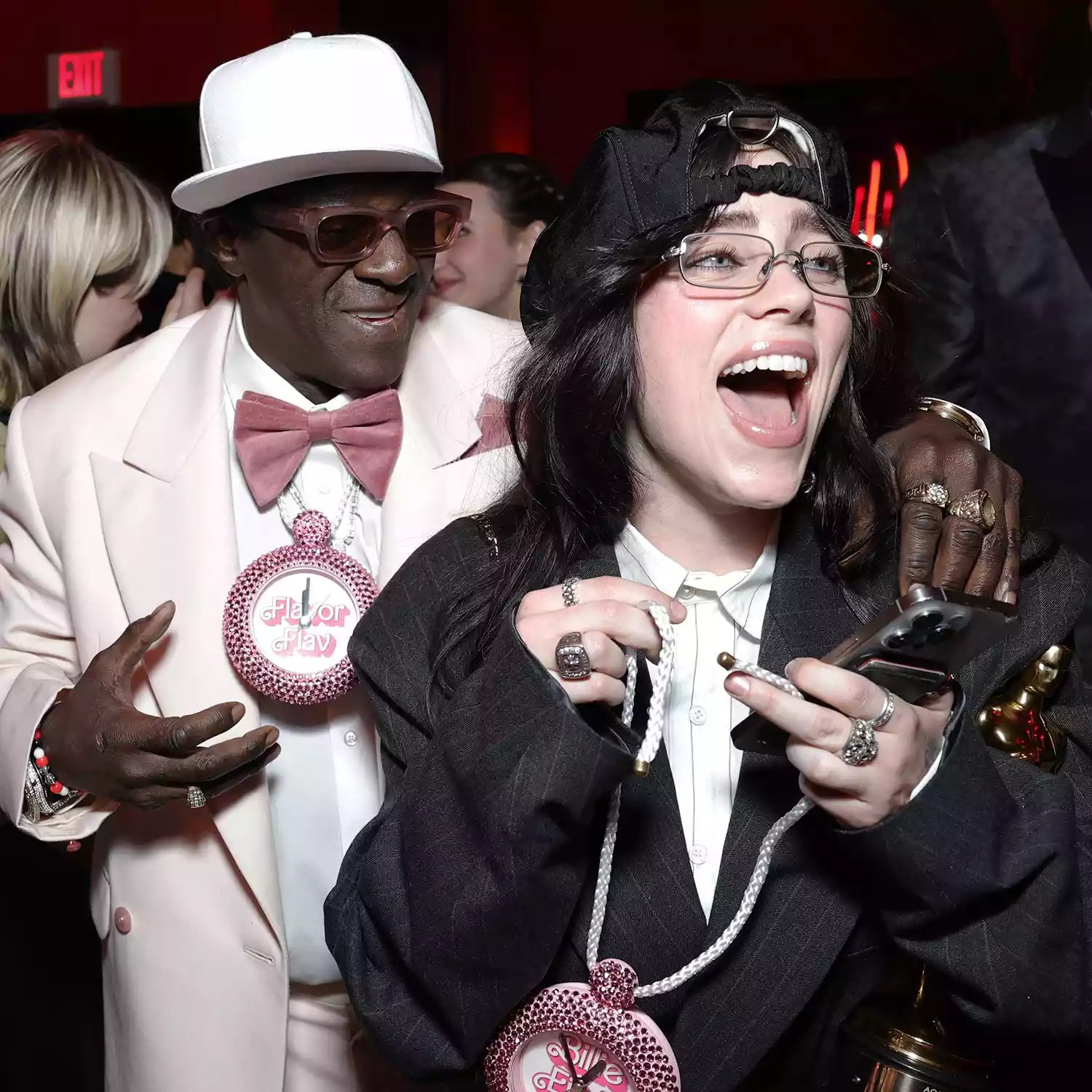 Flavor Flav and Billie Eilish Oscar Party Vanity Fair 03 10 24 Beverly Hills