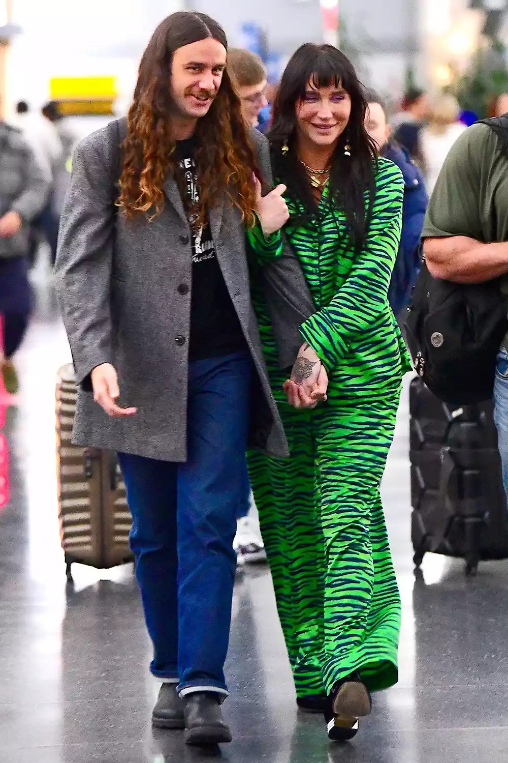 Kesha Unleashes Her Wild Side in Savage x Fenty Green Tiger Print Pajamas as she Cozies Up to BF Brad Ashenfelter