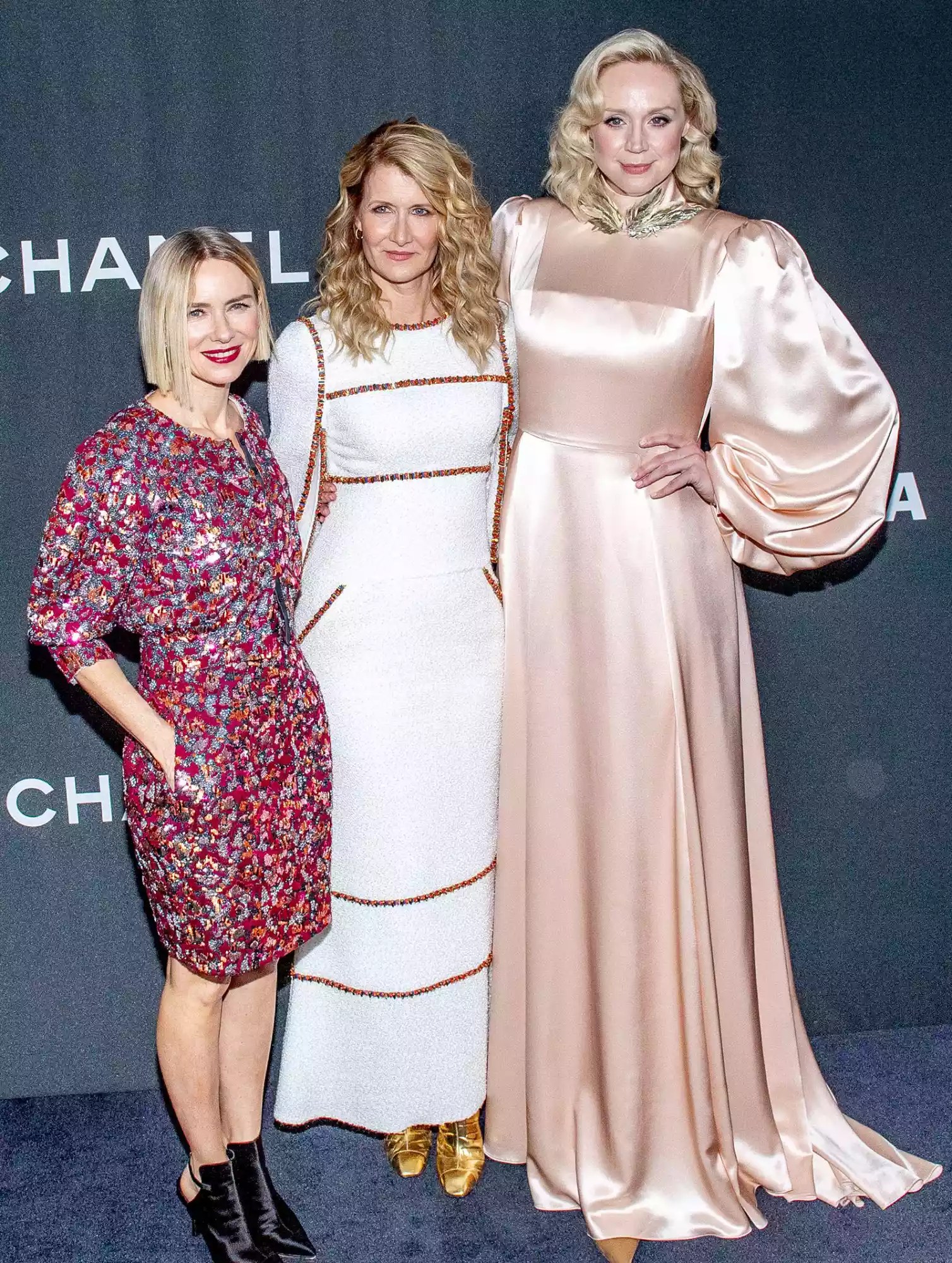 Naomi Watts, Laura Dern and Gwendoline Christie attend the 2019 Museum Of Modern Art Film Benefit: A Tribute To Laura Dern at Museum of Modern Art on November 12, 2019 in New York City
