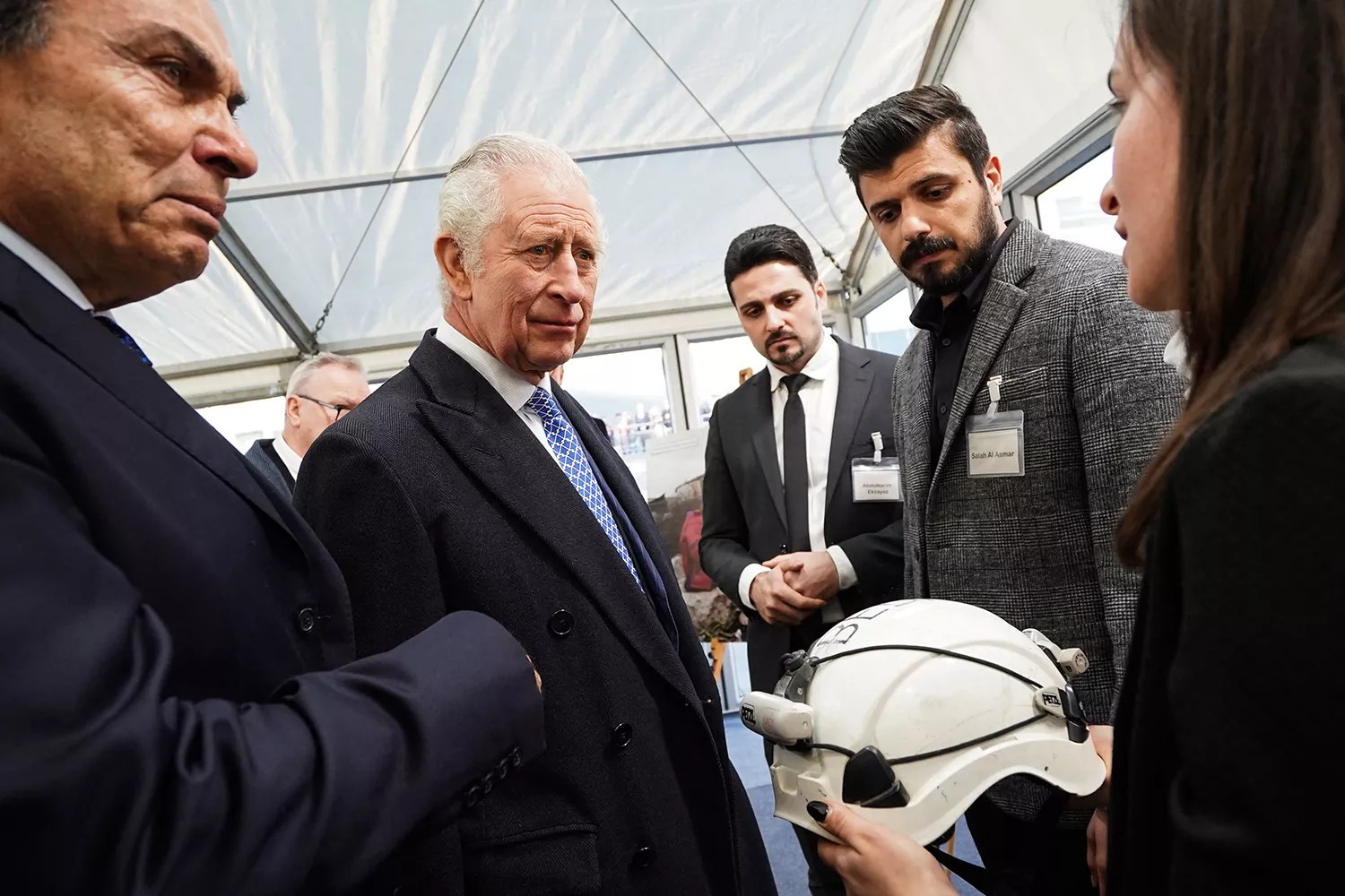 King Charles III visits Syria&rsquo;s House, a temporary Syrian community tent, in Trafalgar Square