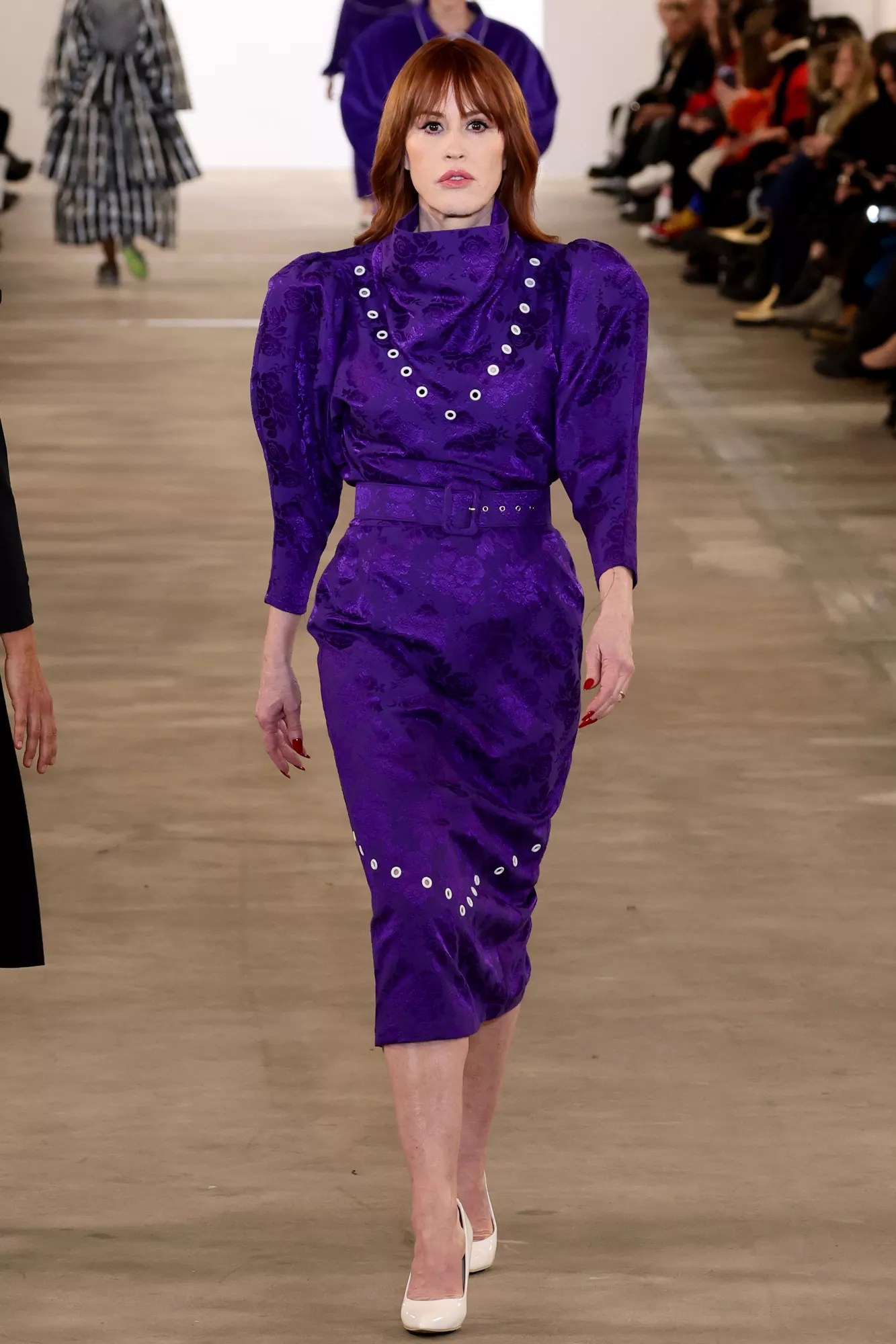 Molly Ringwald walks the runway at the Batsheva fashion show