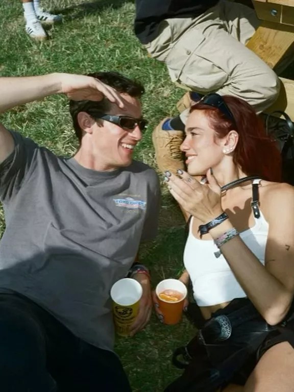Dua Lipa and Callum Turner at Glastonbury Festival 2024