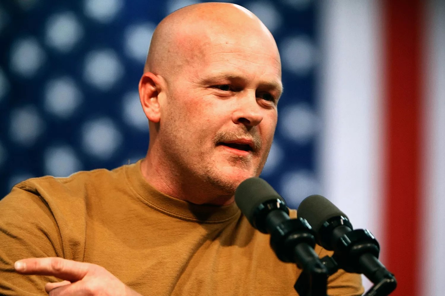Samuel &ldquo;Joe the Plumber&rdquo; Wurzelbacher addresses a campaign rally with Republican presidential nominee Sen. John McCain (R-AZ) in the gymnasium at Mentor High School October 30, 2008