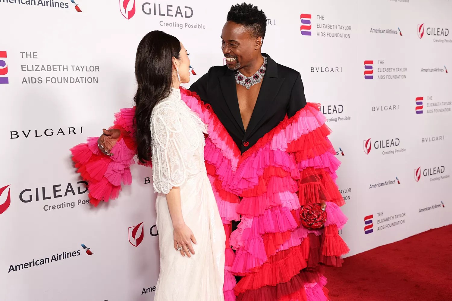 Christine Chiu and Billy Porter attend The Elizabeth Taylor Ball To End AIDS on September 17, 2021 in West Hollywood, California.