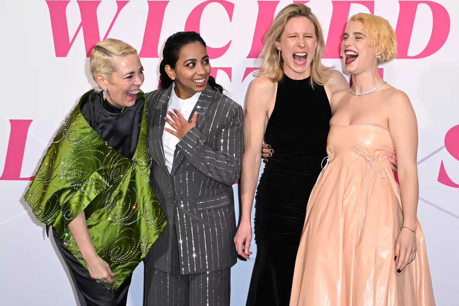 Olivia Colman, Anjana Vasan, Thea Sharrock and Jessie Buckley attend the European Premiere of &ldquo;Wicked Little Letters&rdquo; at the Odeon Luxe Leicester Square on February 13, 2024 in London, England