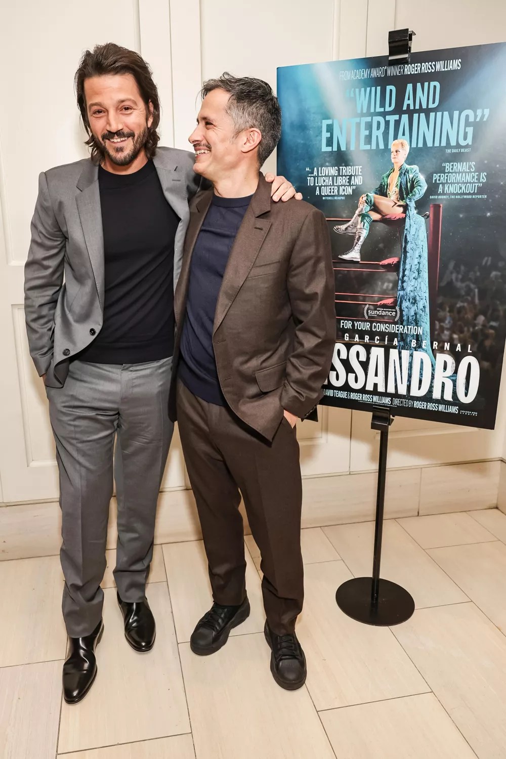 Diego Luna and Gael GarcÃÂ­a Bernal attend a Cassandro Tastemaker Screening hosted by Diego Luna at The London Hotel on Sat January 13, 2024 in Los Angeles.
