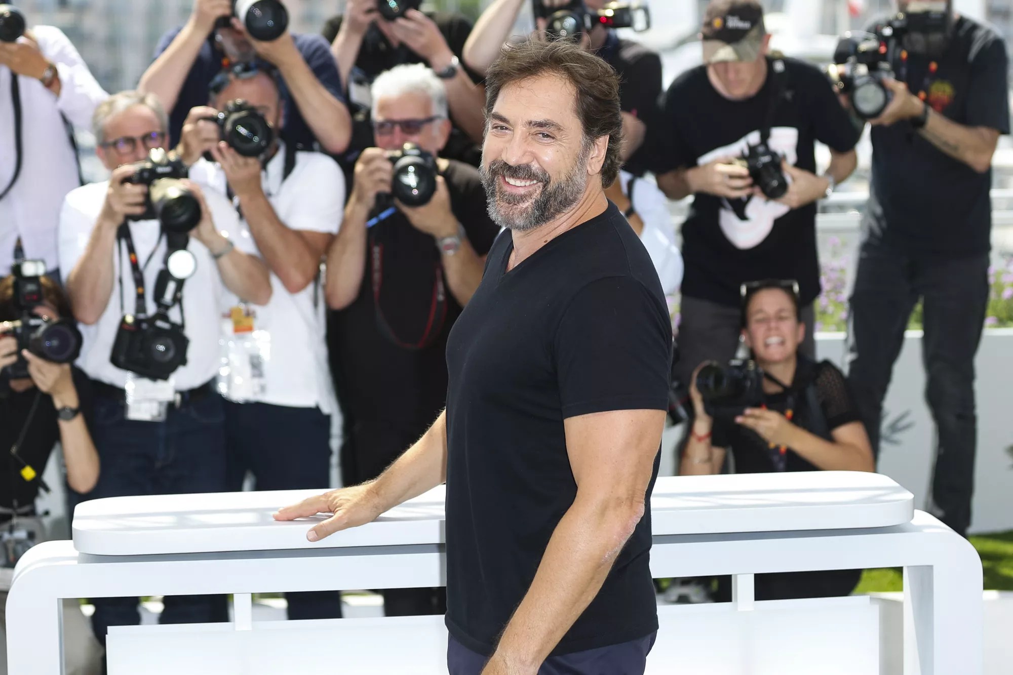 Javier Bardem during a rendez-vous with Javier Bardem at the 75th annual Cannes film festival at Palais des Festivals on May 27, 2022 in Cannes, France