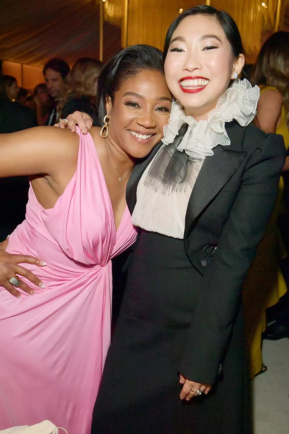 Tiffany Haddish and Awkwafina attend The 2020 InStyle And Warner Bros. 77th Annual Golden Globe Awards Post-Party at The Beverly Hilton Hotel on January 05, 2020 in Beverly Hills, California