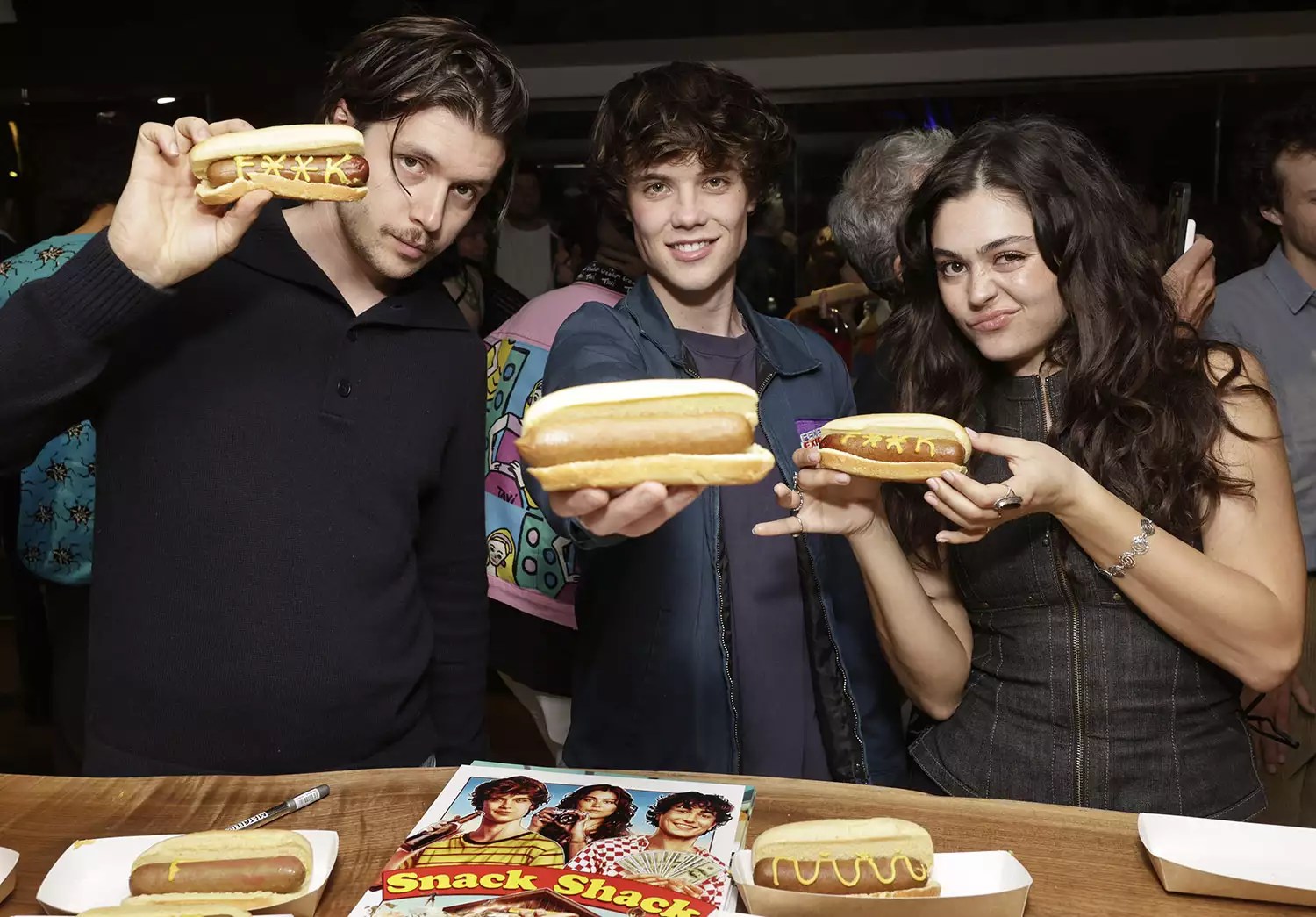 Nick Robinson, Conor Sherry and Mika Abdalla attend a Snack Shack Special Screening on Mon March 11, 2024 in Los Angeles.