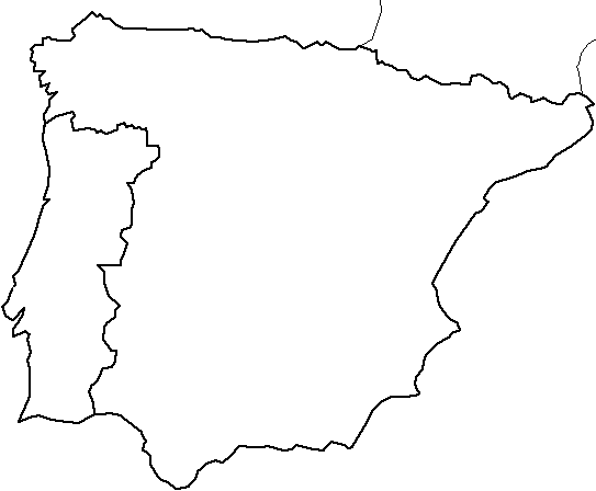Mapa de la Península Ibérica