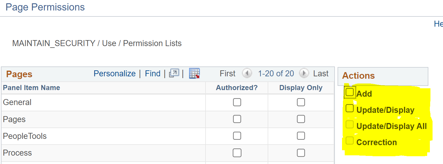 What are Authorized Actions in PSAUTHITEM table? PeopleSoft Tutorial