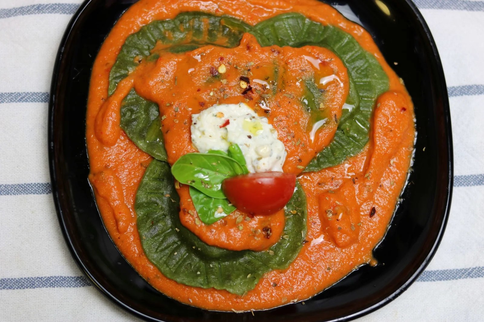 Spinach Ricotta Ravioli In Tomato Cream Sauce Pepkitchen