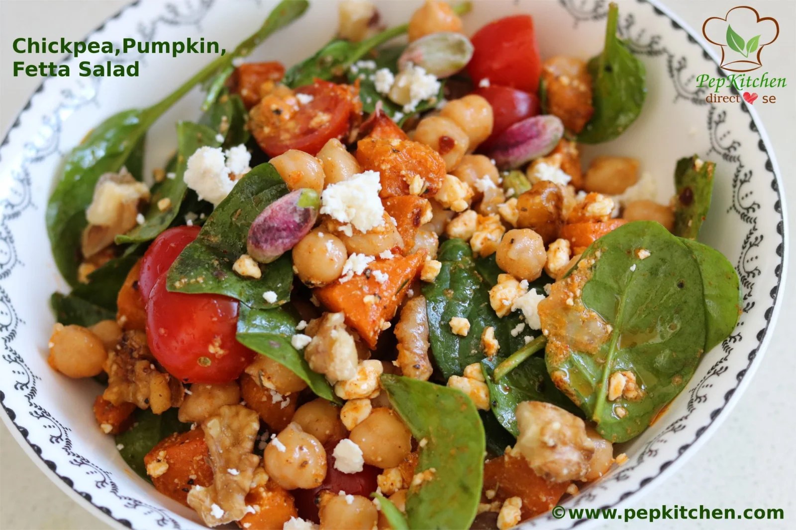 Chickpea, Pumpkin, Feta Salad Pepkitchen