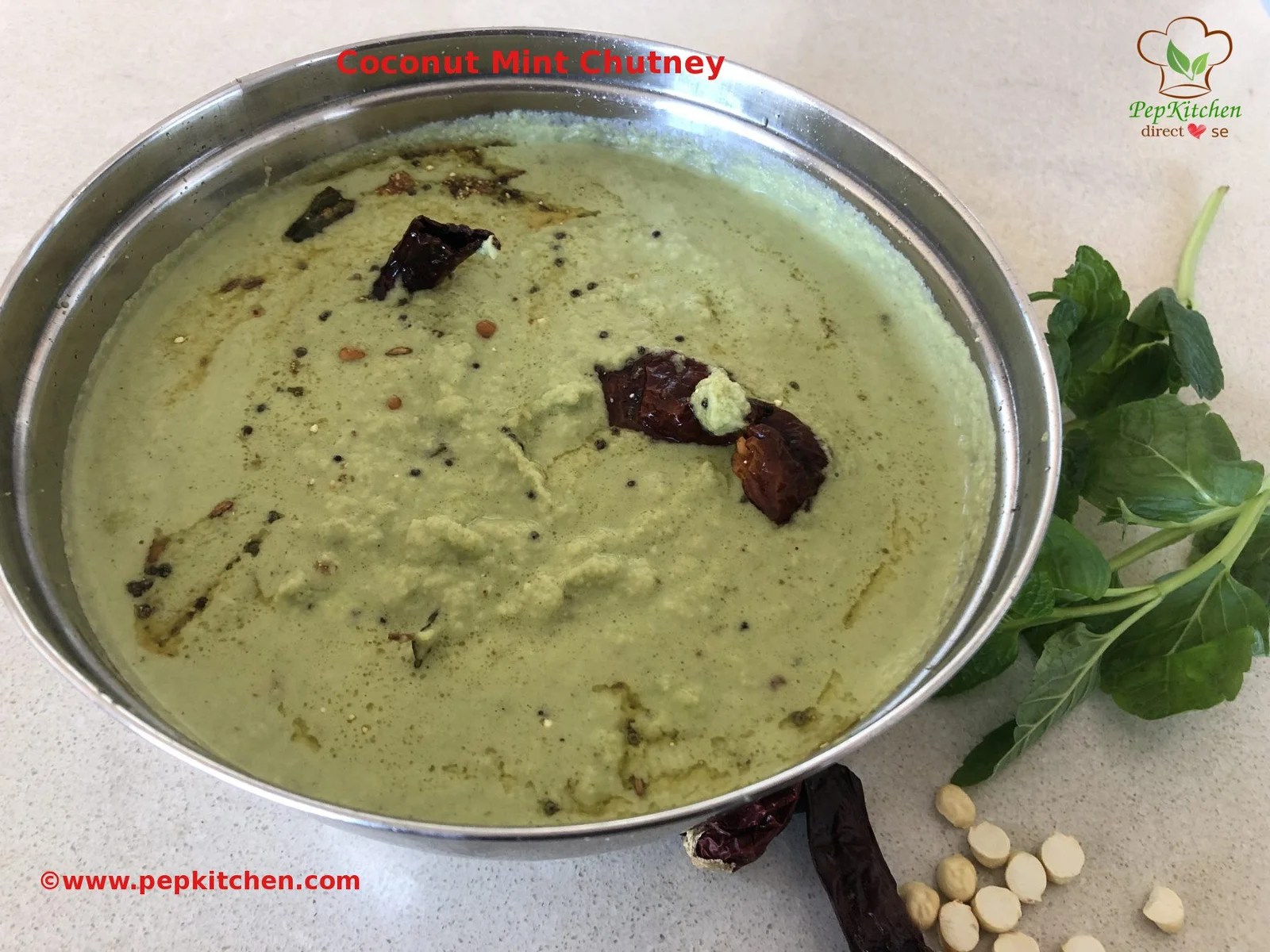 Coconut Mint Chutney Pepkitchen
