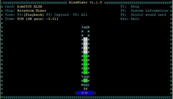 alsamixer default