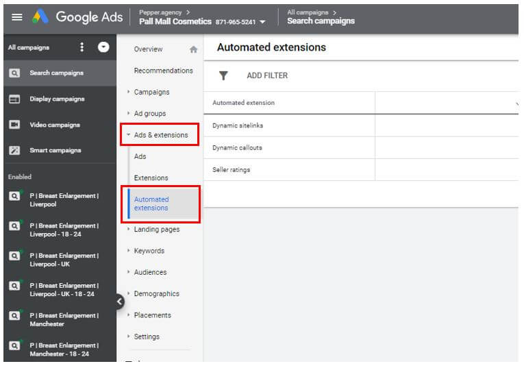 How To Turn Off Automated Ad Extensions On Google Ads Pepper PPC agency