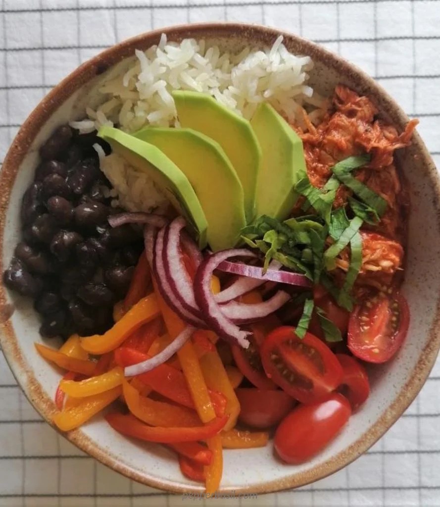 Chicken Tinga Bowl Easy and Amazing Dinner Pepper Basil