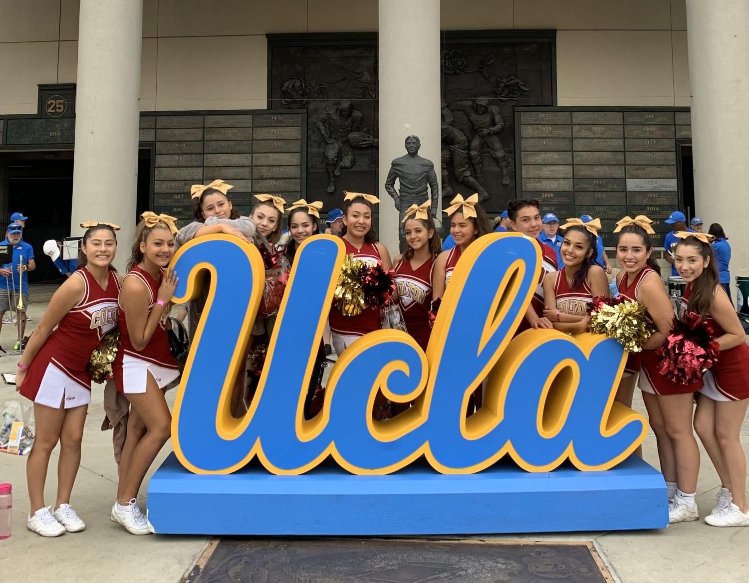 Cheer squad performs at UCLA halftime show The Pepper Bough