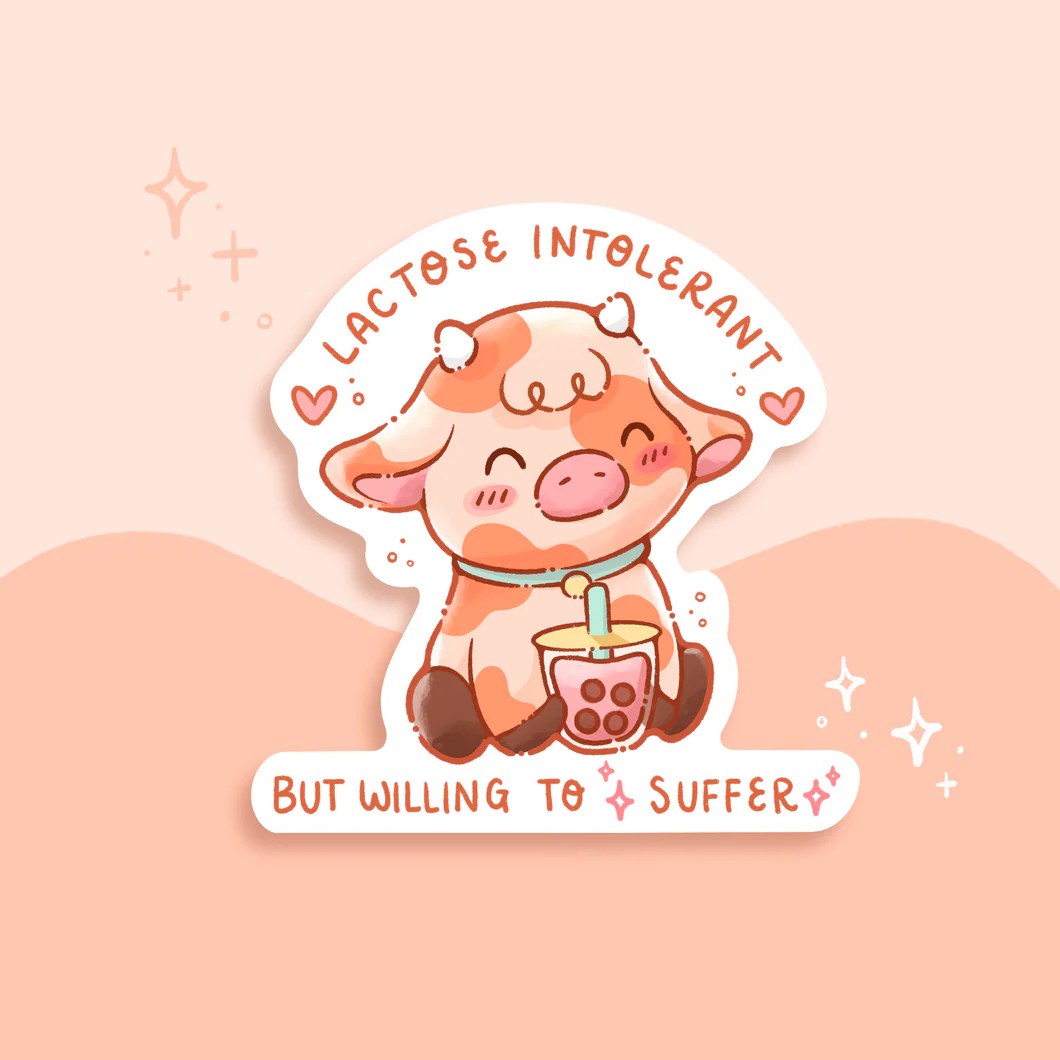 Lactose Intolerant Waterproof Sticker PepperCut