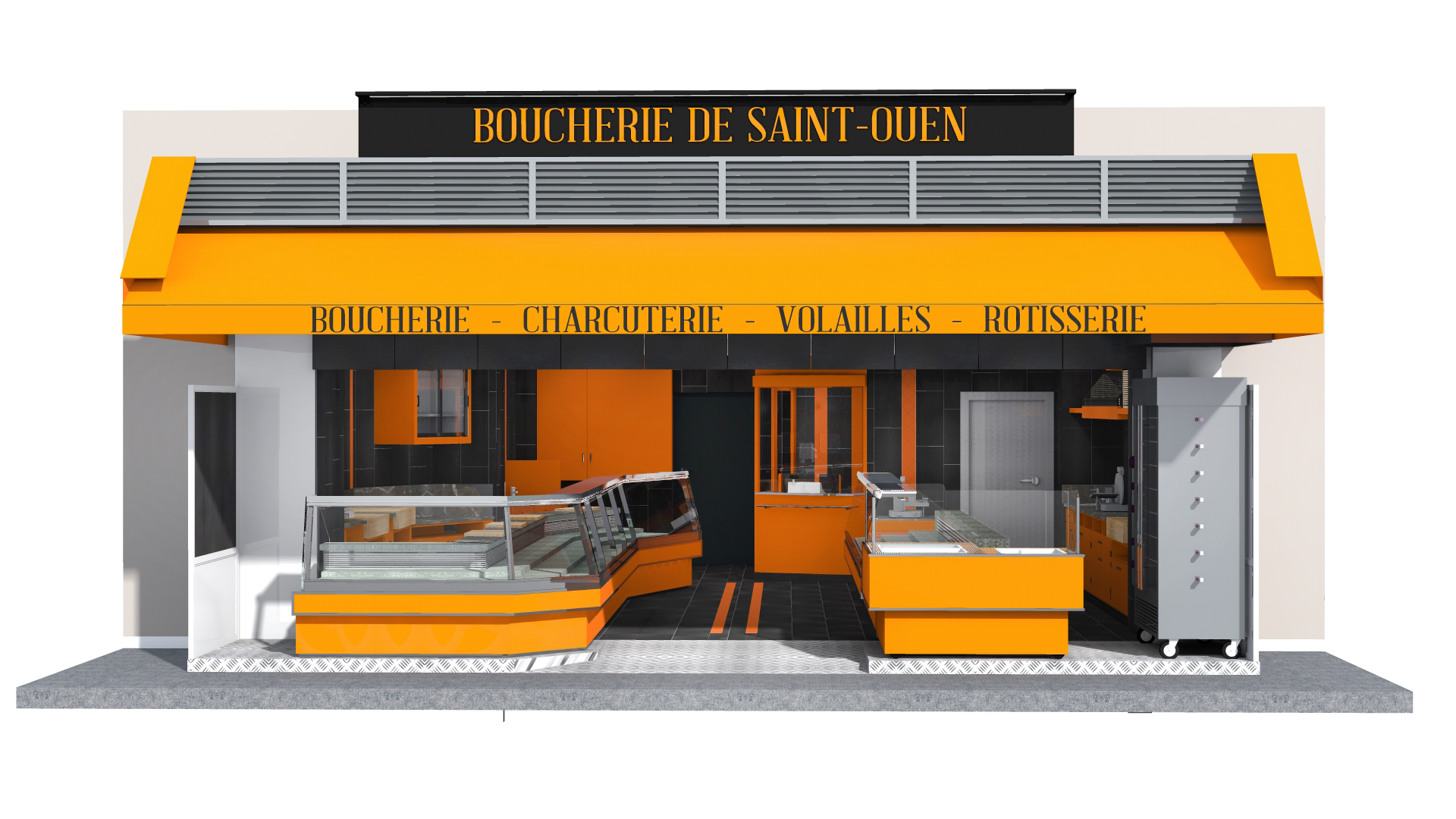 Agencement boucherie de SaintOuen en 3D by PEP'S Pep's création