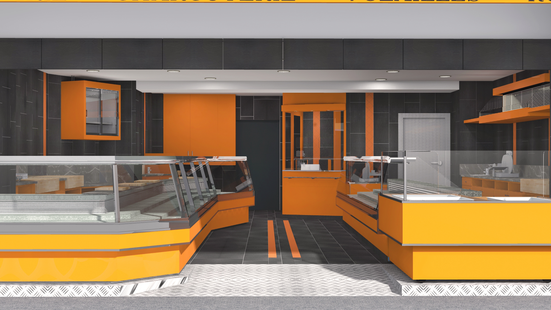 Agencement boucherie de SaintOuen en 3D by PEP'S Pep's création