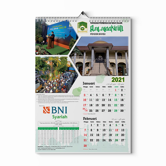 Harga Kalender Dinding (Spiral) Percetakan Lima Warna