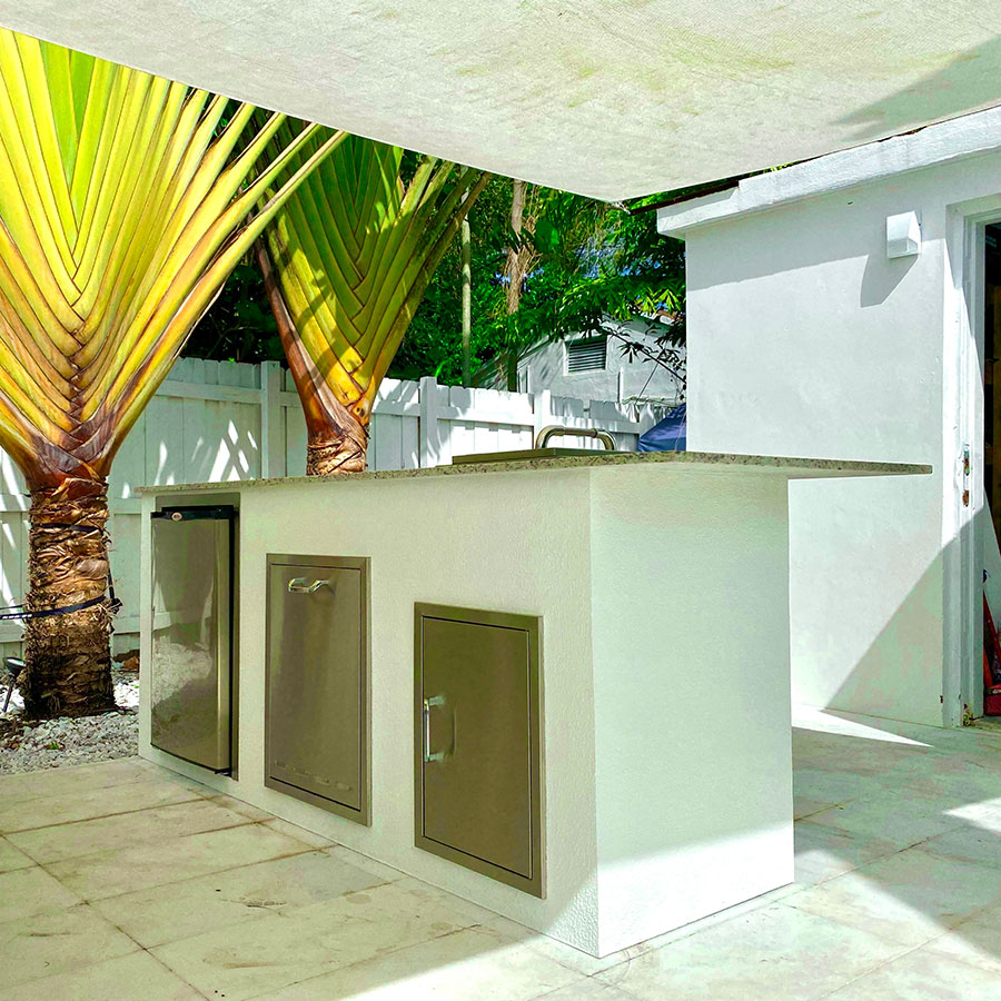 Stucco Outdoor kitchen design Miami Perello Patio