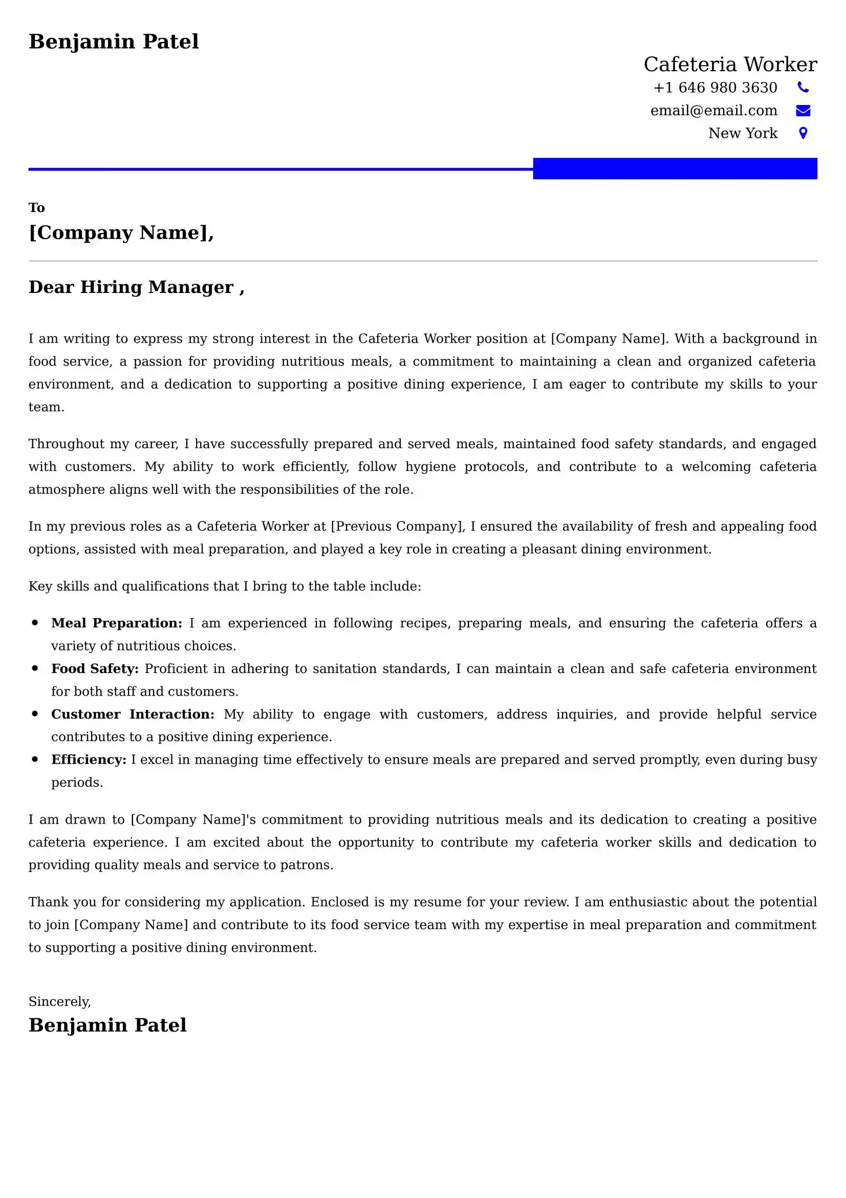 Food Service Cover Letter Examples 45+ Sample Templates and Guide