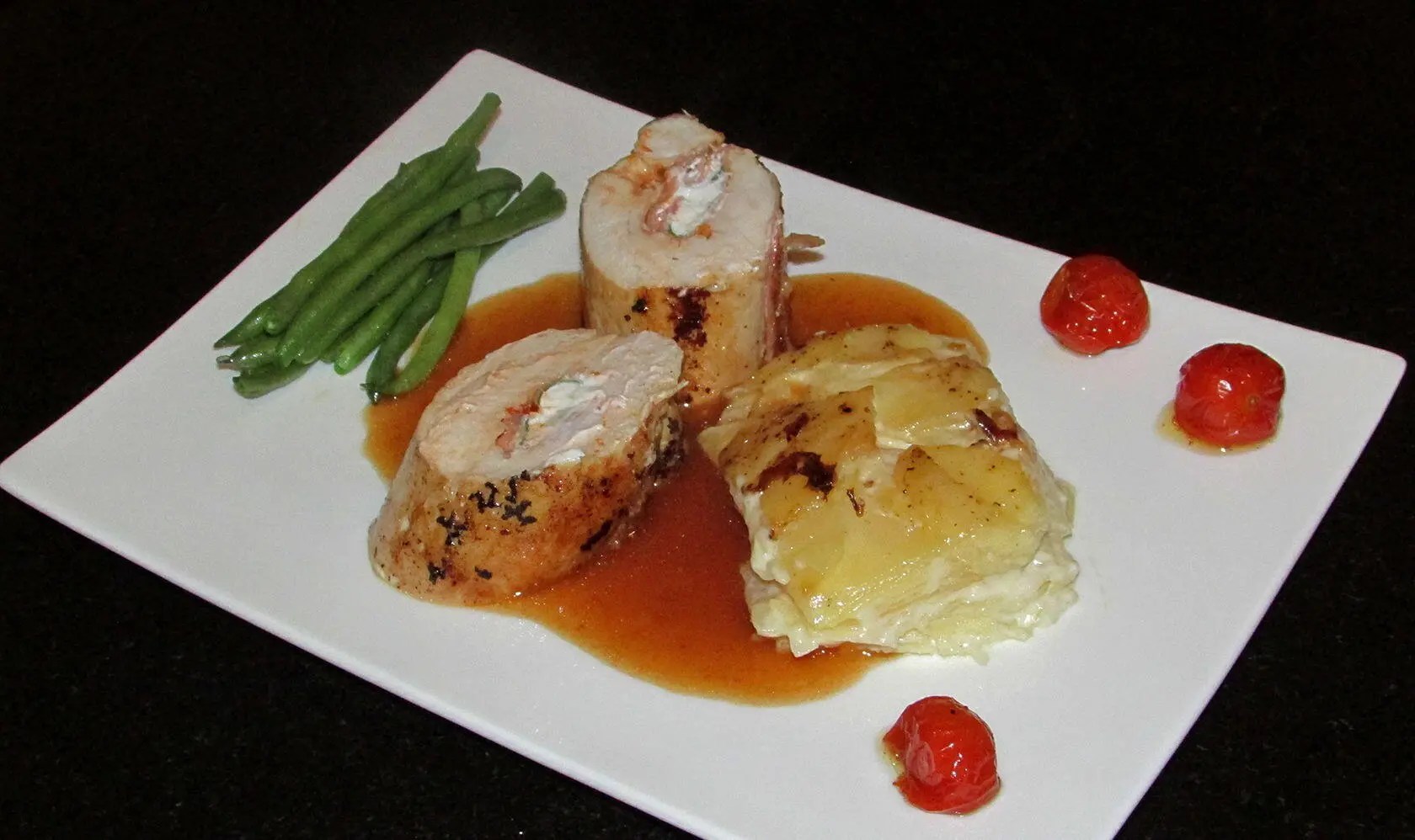 Chicken stuffed with Goats Cheese, Serrano Ham and Tomato Recipe