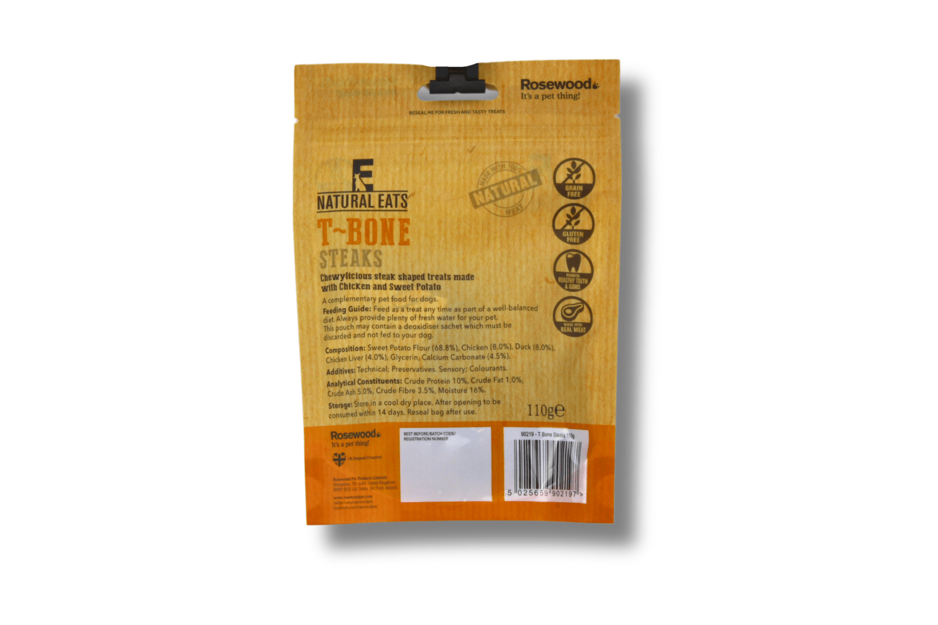 Rosewood Natural Eats TBone steak 110g Perfect Pet Foods