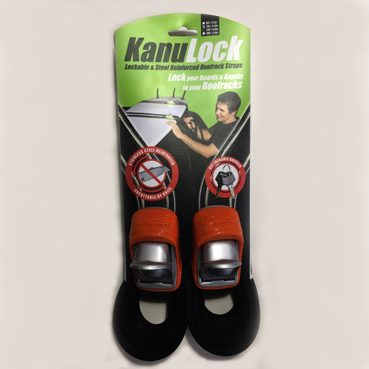 KanuLock Lockable Steel Reinforced Roofrack Straps Perfect Wave